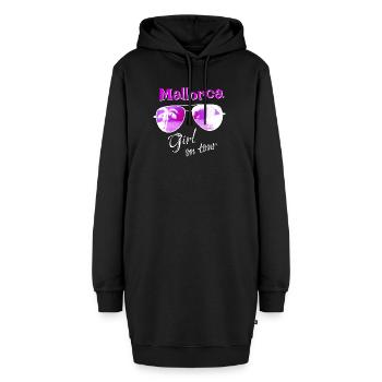 Mallorca Girl on tour - Sonnenbrille Palmen - Hoodie-Kleid - Schwarz - Vorne - AI Model Female 172 light (172cm)