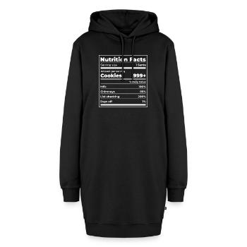 Santa Nutrition Facts Kekse und Milch - Hoodie-Kleid - Schwarz - Vorne - AI Model Female 172 light (172cm)