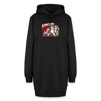 Unicorn Vibes Einhorn - Hoodie-Kleid - Schwarz - Vorne - AI Model Female 172 light (172cm)