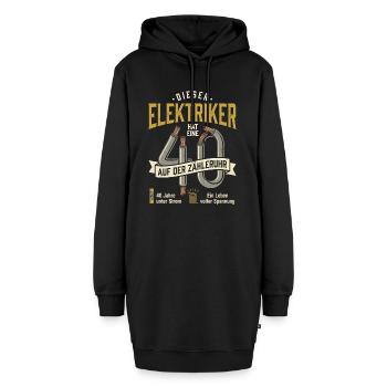 Elektriker 40 Jahre Zähleruhr Spannung Strom - Hoodie-Kleid - Schwarz - Vorne - AI Model Female 172 light (172cm)