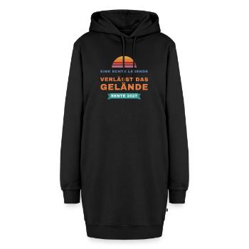 Legende verlässt das Gelände – Rente 2027 - Hoodie-Kleid - Schwarz - Vorne - AI Model Female 172 light (172cm)