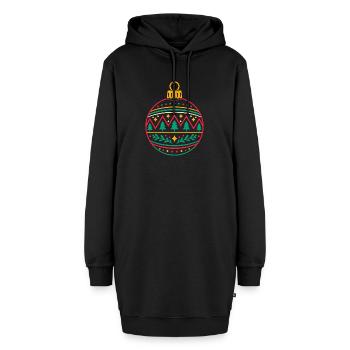 Minimalistische Weihnachtskugel - Hoodie-Kleid - Schwarz - Vorne - AI Model Female 172 light (172cm)