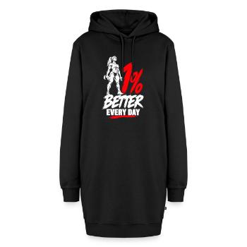 Fitnessstudio-Motivation für Mädchen - Hoodie-Kleid - Schwarz - Vorne - AI Model Female 172 light (172cm)