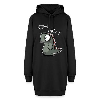 Oh No !  Lustiger Dino für Shirts und Sticker - Hoodie-Kleid - Schwarz - Vorne - AI Model Female 172 light (172cm)