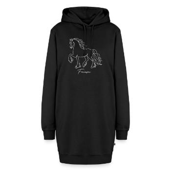 Friese Pferd Line Art Minimalistisch Elegant - Hoodie-Kleid - Schwarz - Vorne - AI Model Female 172 light (172cm)