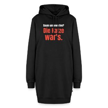 Baum umgeworfen? Die Katze war's. - Hoodie-Kleid - Schwarz - Vorne - AI Model Female 172 light (172cm)