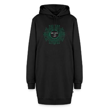 Generate My Life – Schaltkreisdesign - Hoodie-Kleid - Schwarz - Vorne - AI Model Female 172 light (172cm)
