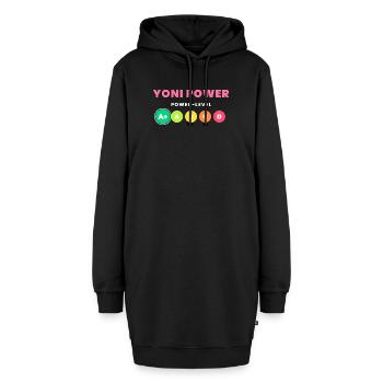 Yoni Power Level A Plus - Hoodie-Kleid - Schwarz - Vorne - AI Model Female 172 light (172cm)