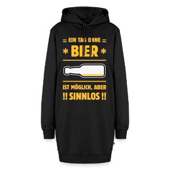 Ein Tag Ohne Bier Ist Möglich, Aber Sinnlos! NEG3C - Hoodie-Kleid - Schwarz - Vorne - AI Model Female 172 light (172cm)