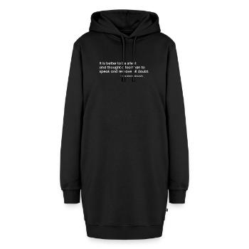 Abraham Lincolns Zitat über stille Weisheit - Hoodie-Kleid - Schwarz - Vorne - AI Model Female 172 light (172cm)
