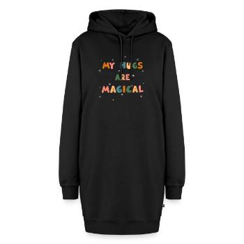 Meine Umarmungen sind magisch - Hoodie-Kleid - Schwarz - Vorne - AI Model Female 172 light (172cm)
