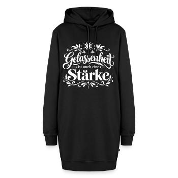 Gelassenheit ist auch eine Stärke - Hoodie-Kleid - Schwarz - Vorne - AI Model Female 172 light (172cm)