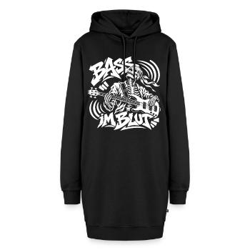 Bass im Blut - Hoodie-Kleid - Schwarz - Vorne - AI Model Female 172 light (172cm)