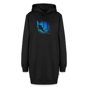 Geschenkidee für die Freediverin mit Gerätetauchen - Hoodie-Kleid - Schwarz - Vorne - AI Model Female 172 light (172cm)