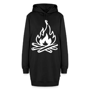 Lagerfeuer Skizze mit Stöcken - Hoodie-Kleid - Schwarz - Vorne - AI Model Female 172 light (172cm)