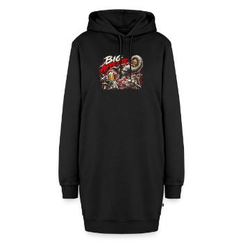 Big Appetite Elefant mit Burger und Bier - Hoodie-Kleid - Schwarz - Vorne - AI Model Female 172 light (172cm)