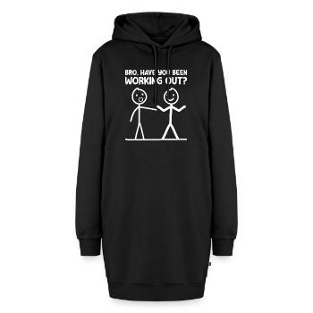Bro, have you been working out? Bodybuilder Gym - Hoodie-Kleid - Schwarz - Vorne - AI Model Female 172 light (172cm)