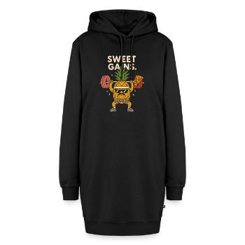 Sweet gains - Hoodie-Kleid - Schwarz - Vorne - AI Model Female 172 light (172cm)