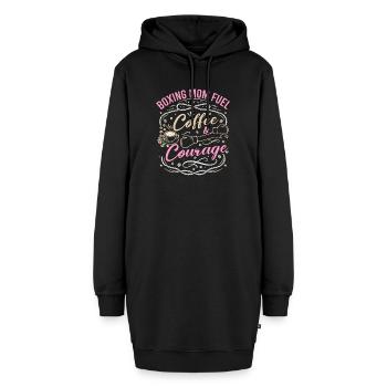 Boxing Mom Fuel Coffee & Courage Gloves Boxing - Hoodie-Kleid - Schwarz - Vorne - AI Model Female 172 light (172cm)