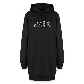  Langlauf-Jogger Marathon-Läufer Laufsport - Hoodie-Kleid - Schwarz - Vorne - AI Model Female 172 light (172cm)