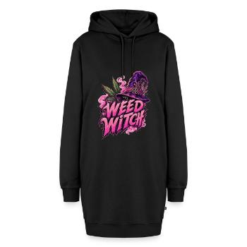 Weed Witch – Pink Edition - Hoodie-Kleid - Schwarz - Vorne - AI Model Female 172 light (172cm)