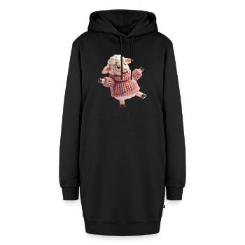 Lämmchen im bunten Strickpullover - Hoodie-Kleid - Schwarz - Vorne - AI Model Female 172 light (172cm)