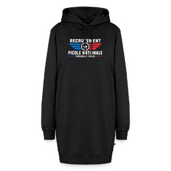 Fettgedrucktes nationales Rekrutierungsplakat - Hoodie-Kleid - Schwarz - Vorne - AI Model Female 172 light (172cm)