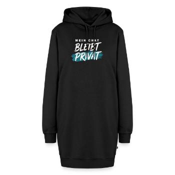 Meinungsfreiheit Spruch Mein Chat bleibt privat - Hoodie-Kleid - Schwarz - Vorne - AI Model Female 172 light (172cm)