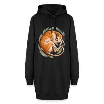 Der Hund schläft - Hoodie-Kleid - Schwarz - Vorne - AI Model Female 172 light (172cm)