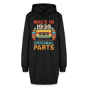 1998 Geburtstag Original 90er 80er Retro-Kassette - Hoodie-Kleid - Schwarz - Vorne - AI Model Female 172 light (172cm)
