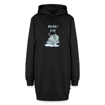 Regentag - Hoodie-Kleid - Schwarz - Vorne - AI Model Female 172 light (172cm)