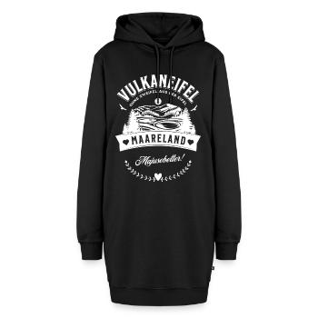 Vulkaneifel Ohne Zweifel Aus Der Eifel Maareland - Hoodie-Kleid - Schwarz - Vorne - AI Model Female 172 light (172cm)