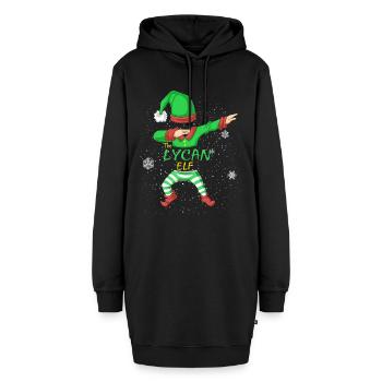 Lykan-Elfenfamilie passendes Weihnachtsoutfit - Hoodie-Kleid - Schwarz - Vorne - AI Model Female 172 light (172cm)