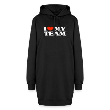 Team Teamwork Spruch - Hoodie-Kleid - Schwarz - Vorne - AI Model Female 172 light (172cm)