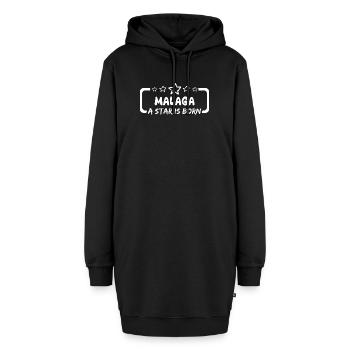 Spruch Malaga - Hoodie-Kleid - Schwarz - Vorne - AI Model Female 172 light (172cm)