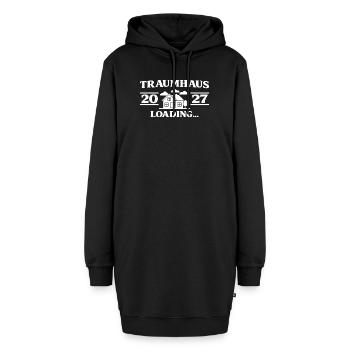 Traumhaus 2027 loading Hausbau Geschenkidee - Hoodie-Kleid - Schwarz - Vorne - AI Model Female 172 light (172cm)