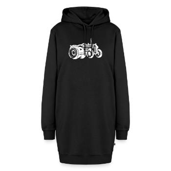 Traktor Silhouette Bauer Landwirtschaft - Hoodie-Kleid - Schwarz - Vorne - AI Model Female 172 light (172cm)
