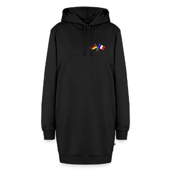 Deutschland & Frankreich Flaggen - Freundschaft - Hoodie-Kleid - Schwarz - Vorne - AI Model Female 172 light (172cm)