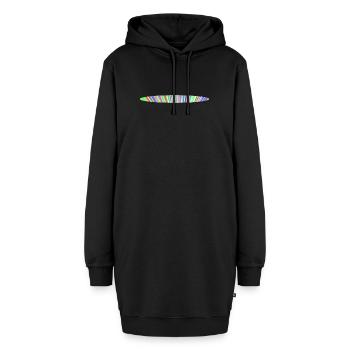 Regenbogen-Oval-Design - Hoodie-Kleid - Schwarz - Vorne - AI Model Female 172 light (172cm)