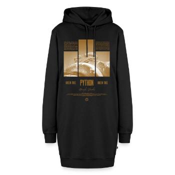 Green Tree Python Modern Reptile Keeper Streetwear - Hoodie-Kleid - Schwarz - Vorne - AI Model Female 172 light (172cm)