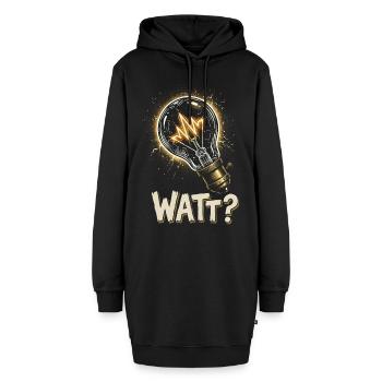 Watt Elektriker Lustiger Spruch Glühbirne - Hoodie-Kleid - Schwarz - Vorne - AI Model Female 172 light (172cm)