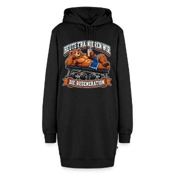 Regeneration ist auch Training - Hoodie-Kleid - Schwarz - Vorne - AI Model Female 172 light (172cm)