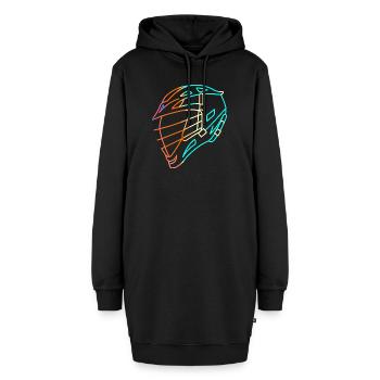 Lacrossehelm - Hoodie-Kleid - Schwarz - Vorne - AI Model Female 172 light (172cm)