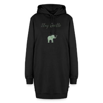 Elefant Sanftheit Design - Hoodie-Kleid - Schwarz - Vorne - AI Model Female 172 light (172cm)