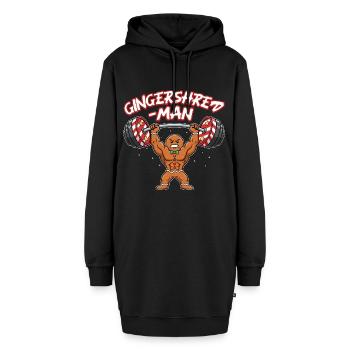Gingershred Man - Lustiger Weihnachts Gym Humor - Hoodie-Kleid - Schwarz - Vorne - AI Model Female 172 light (172cm)