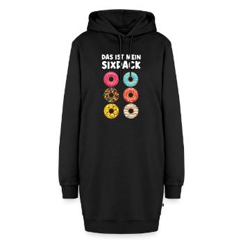 Das ist mein Sixpack Donut Six Pack Donuts Spruch - Hoodie-Kleid - Schwarz - Vorne - AI Model Female 172 light (172cm)