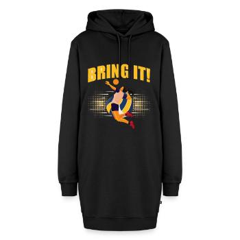 Bring It! Volleyball Schmetterball Gelb - Hoodie-Kleid - Schwarz - Vorne - AI Model Female 172 light (172cm)