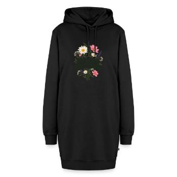Nächstenliebe Blumenpracht LGBTQ Rechte - Hoodie-Kleid - Schwarz - Vorne - AI Model Female 172 light (172cm)