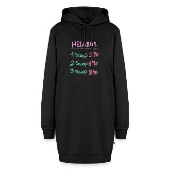 Eis speiseeis - Hoodie-Kleid - Schwarz - Vorne - AI Model Female 172 light (172cm)