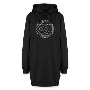 Geometrischer Mandala-Kreis - Hoodie-Kleid - Schwarz - Vorne - AI Model Female 172 light (172cm)